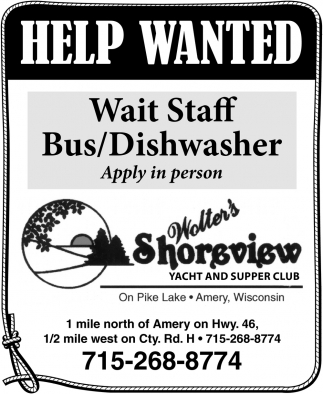 Dishwasher / Waiters / Servers / Food Service Staff - Oconomowoc, WI -  Wolfoods Jobs